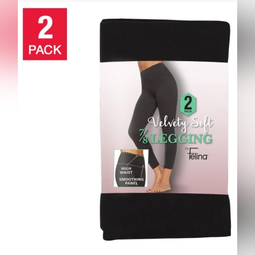 Felina Women's Velvety Soft Legging, 2-pack
